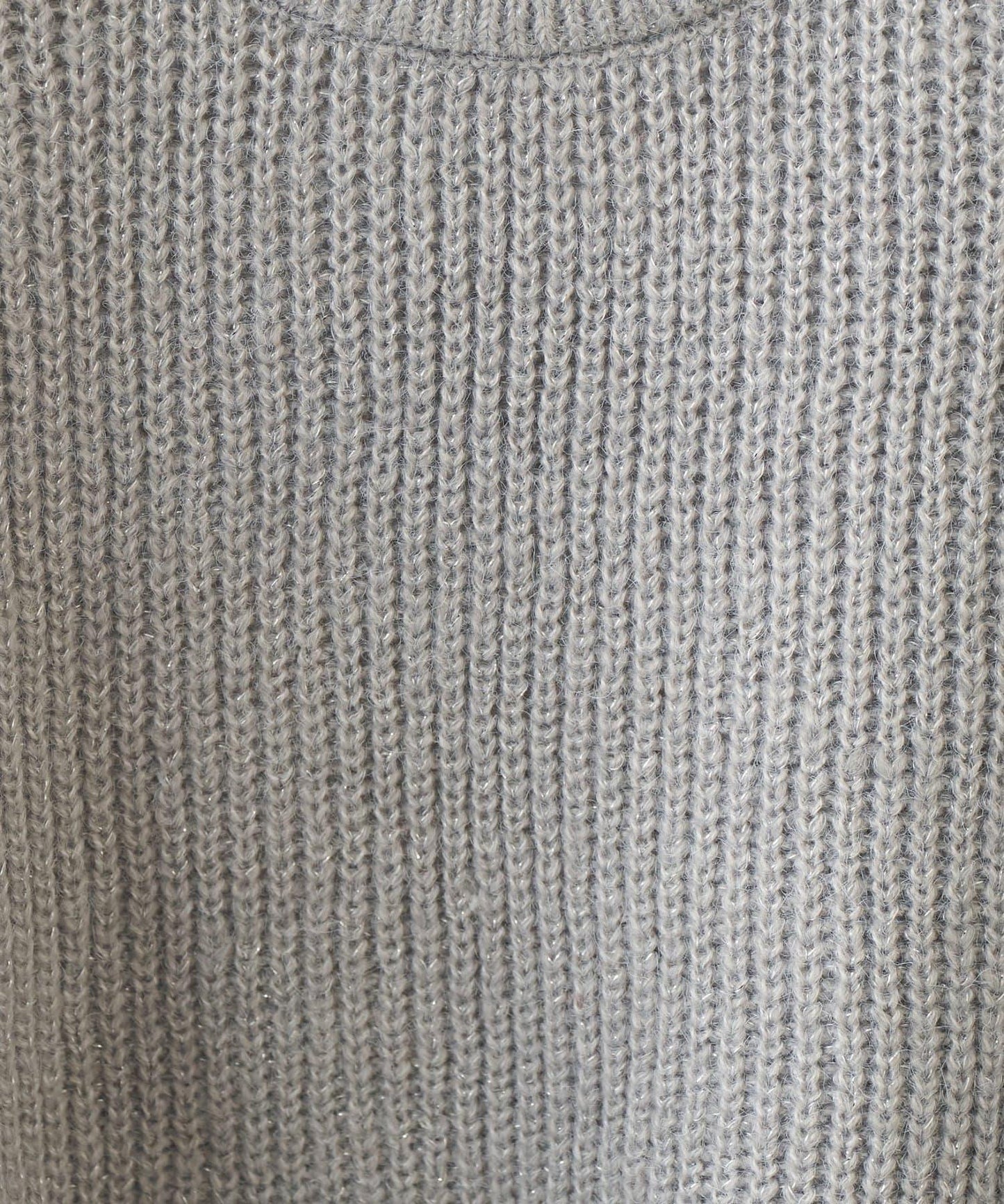 大人休閒風格金銀絲混紡羅紋針織套頭衫