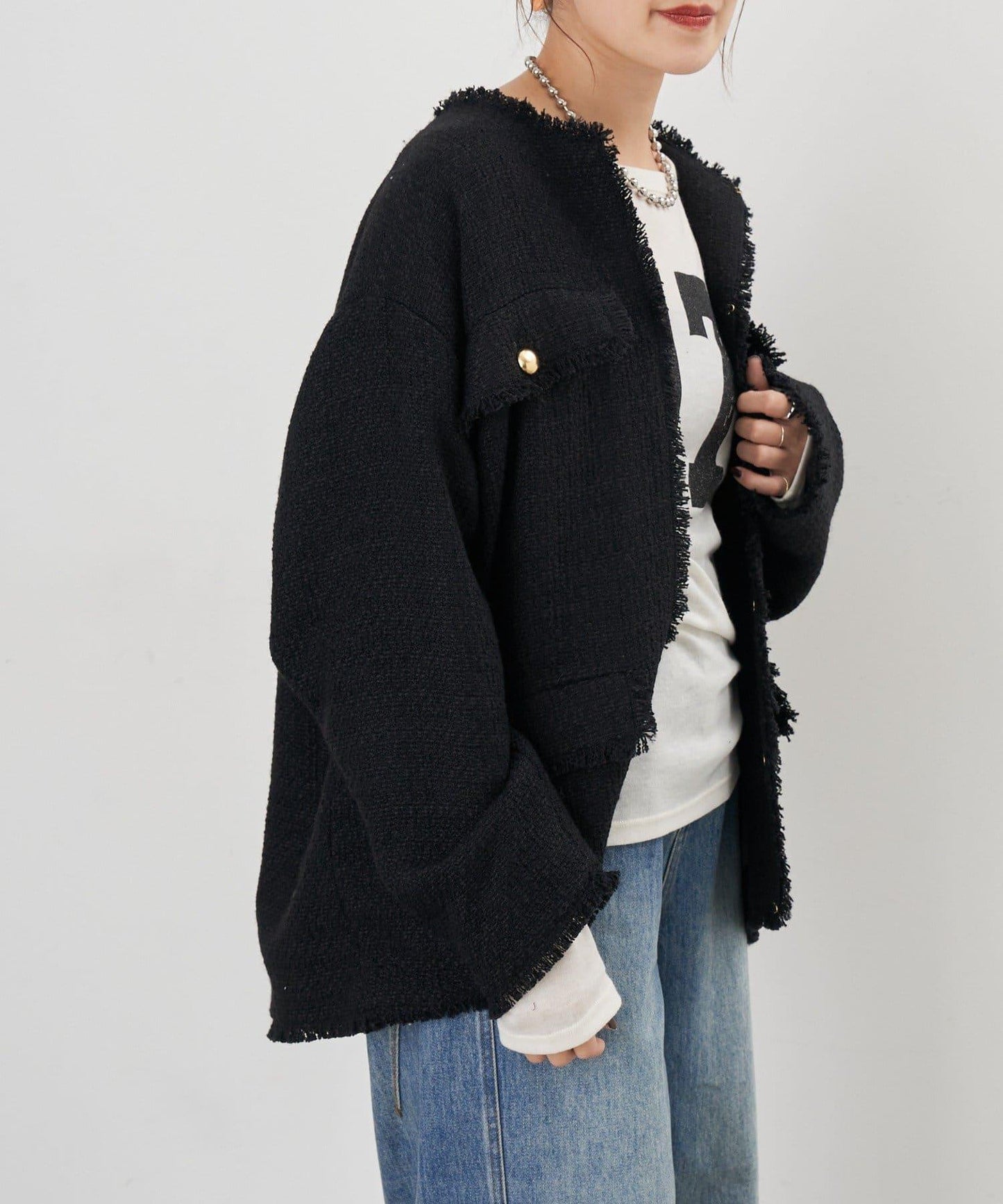 【インフルエンサー@akane_nagata聯名】粗花呢夾克