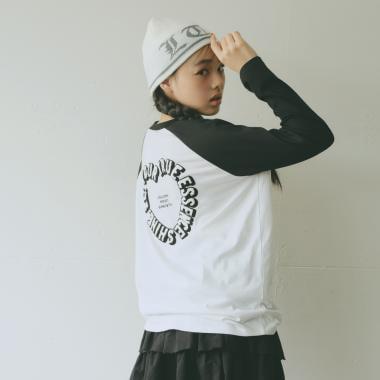 愛心拼接寬鬆長袖T恤