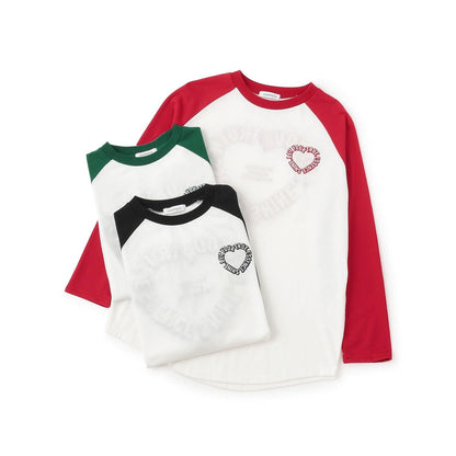 愛心拼接寬鬆長袖T恤