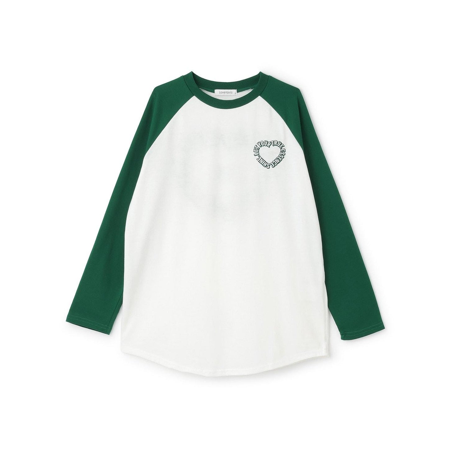 愛心拼接寬鬆長袖T恤