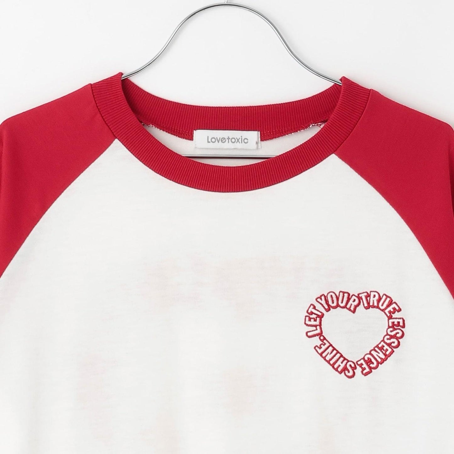 愛心拼接寬鬆長袖T恤