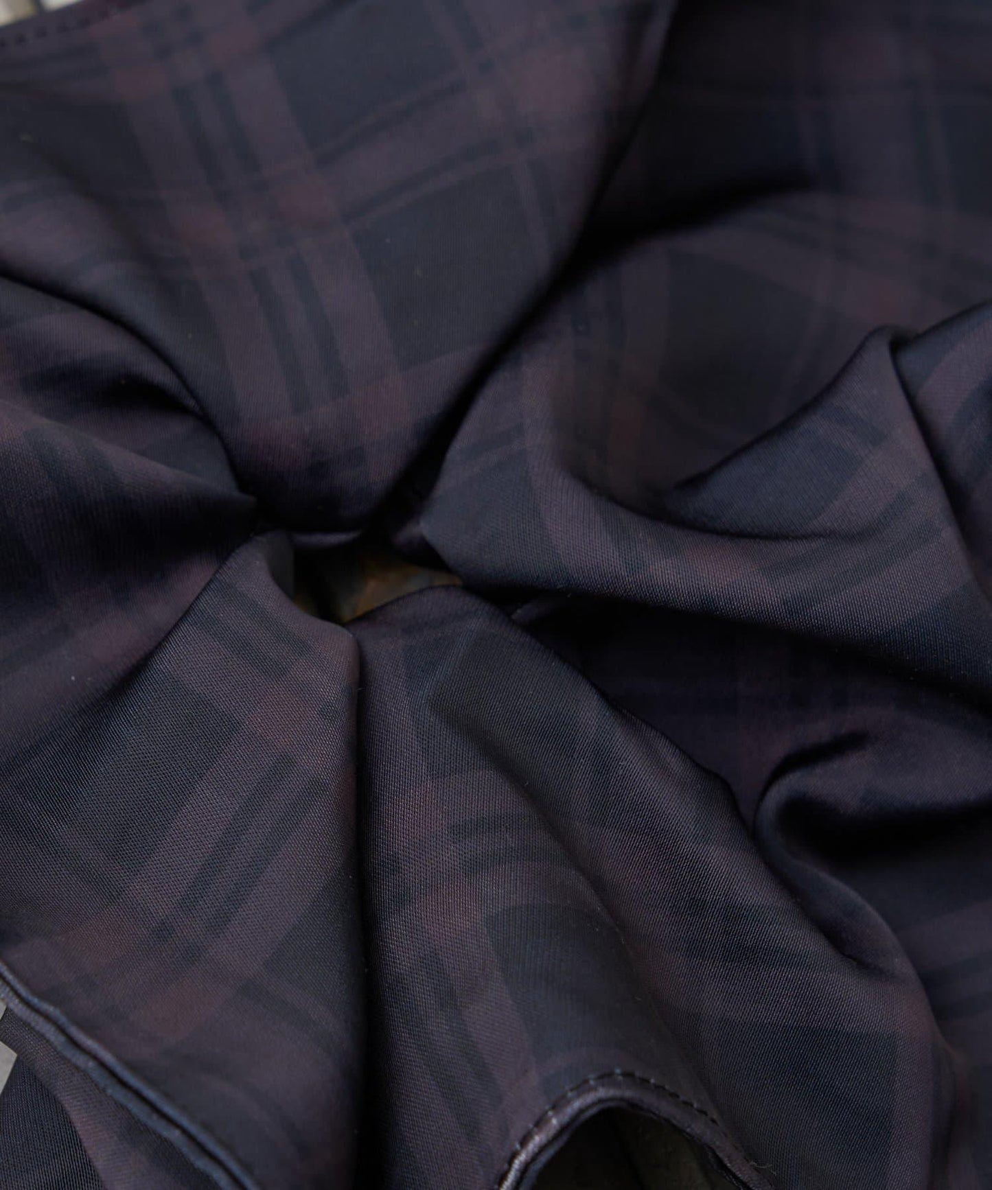 lil緞面格紋方形大號髮圈