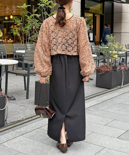 網紗套裝連衣裙