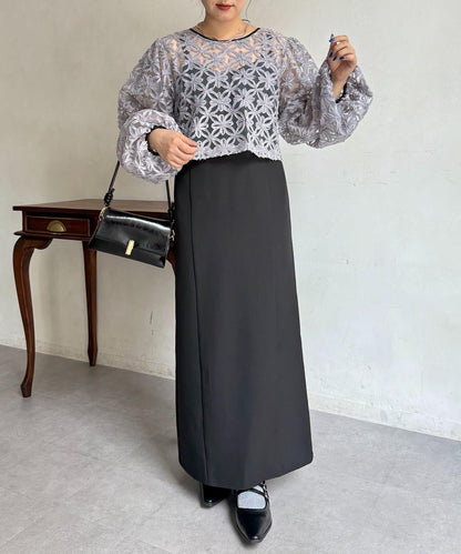 網紗套裝連衣裙