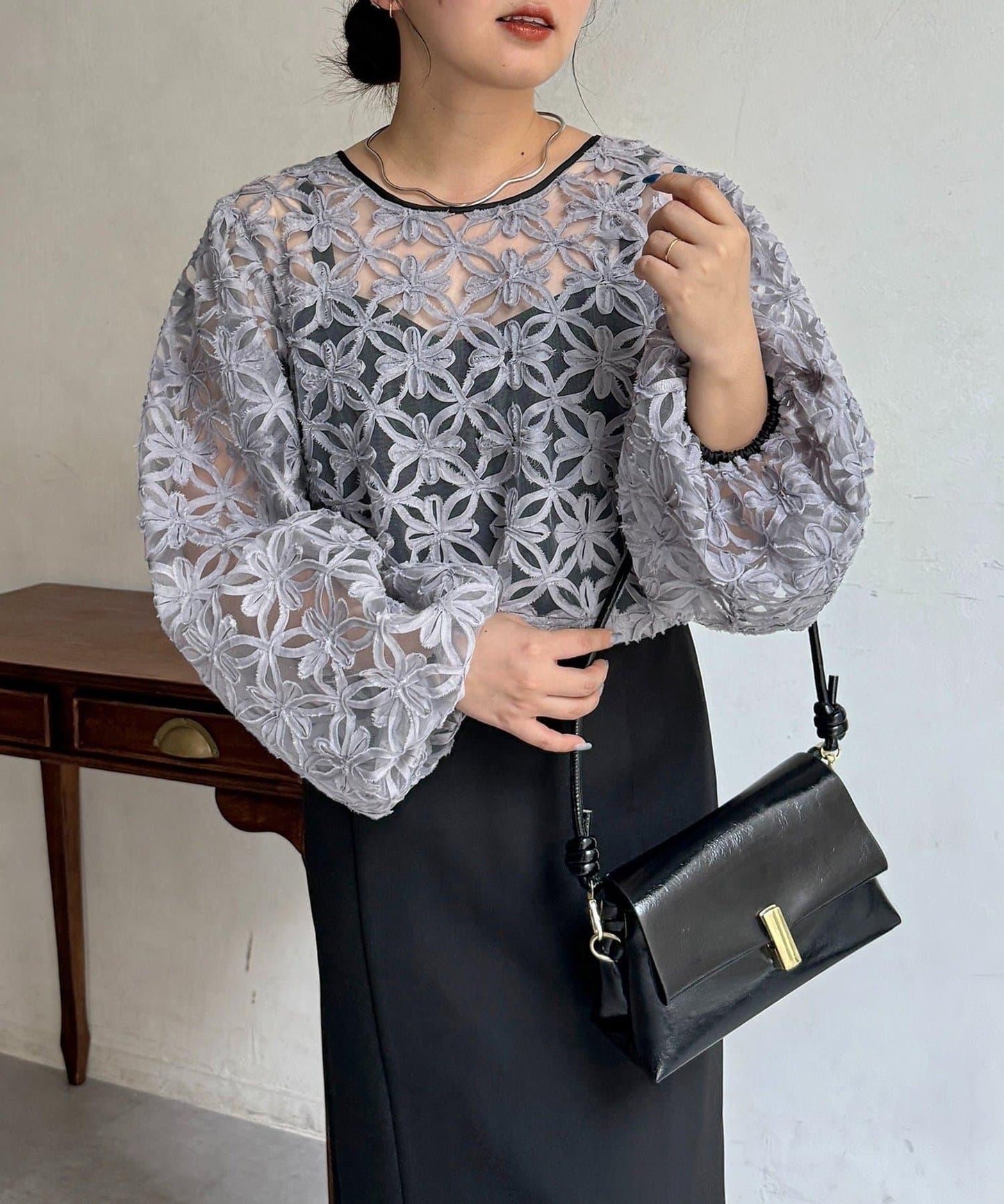 網紗套裝連衣裙