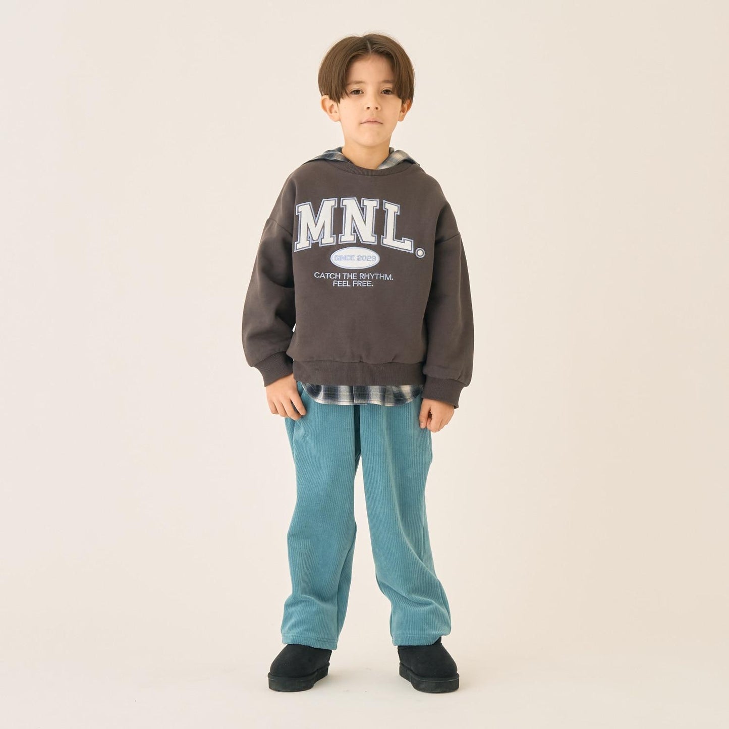 格子襯衫連帽衫