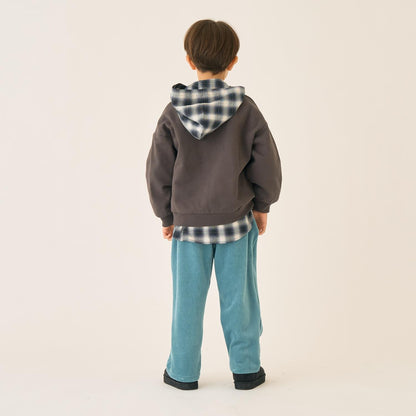 格子襯衫連帽衫