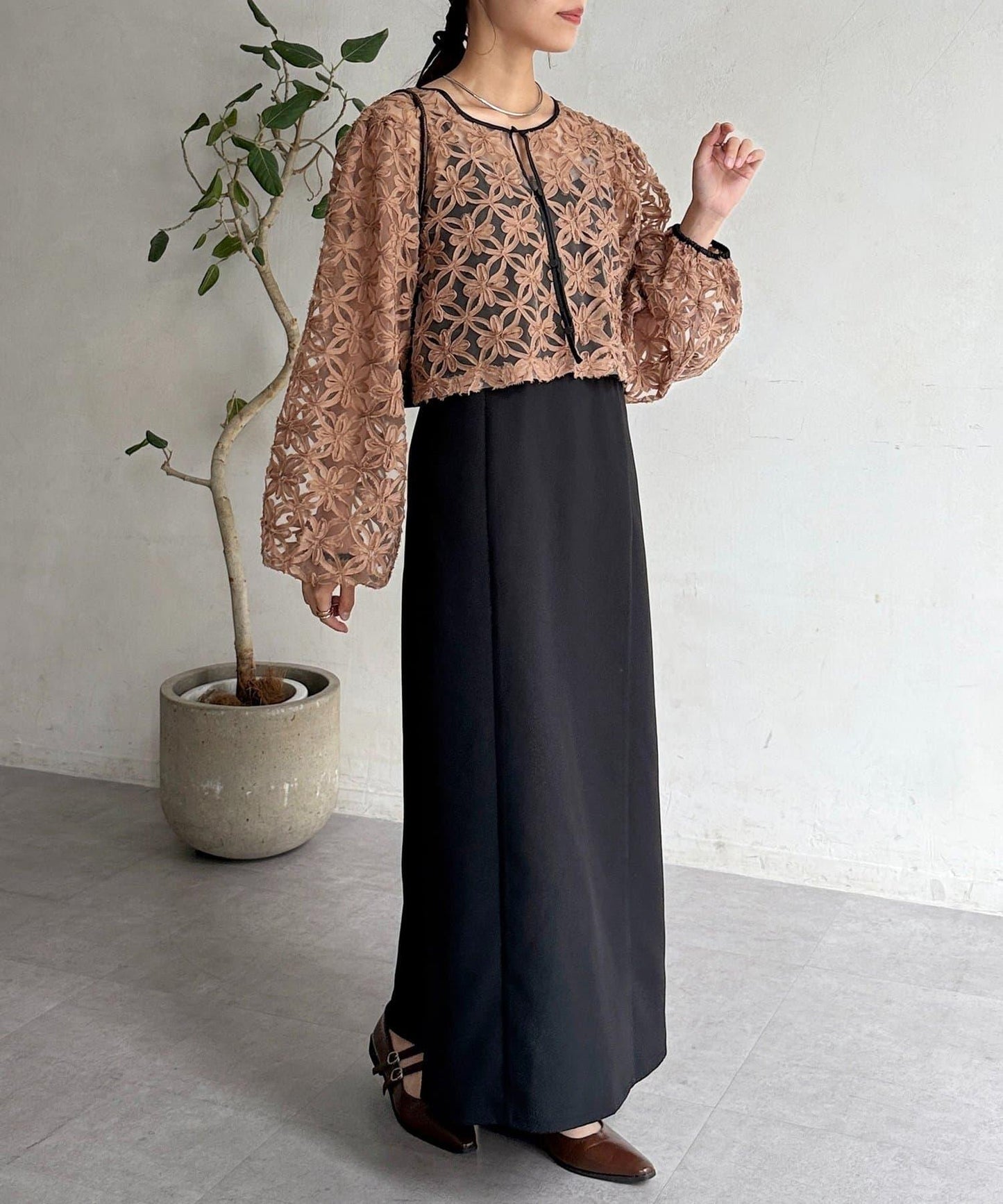 網紗套裝連衣裙