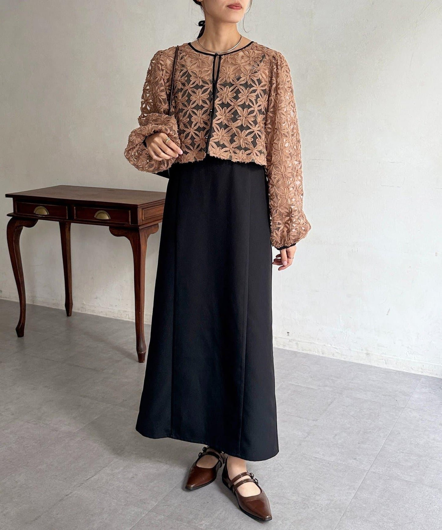 網紗套裝連衣裙