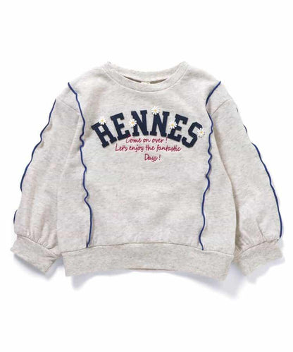 刺繡學院風標誌波浪邊衛衣