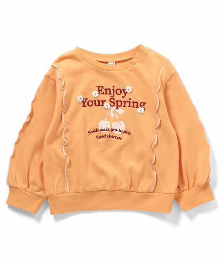 刺繡學院風標誌波浪邊衛衣