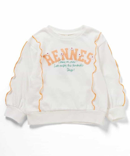 刺繡學院風標誌波浪邊衛衣