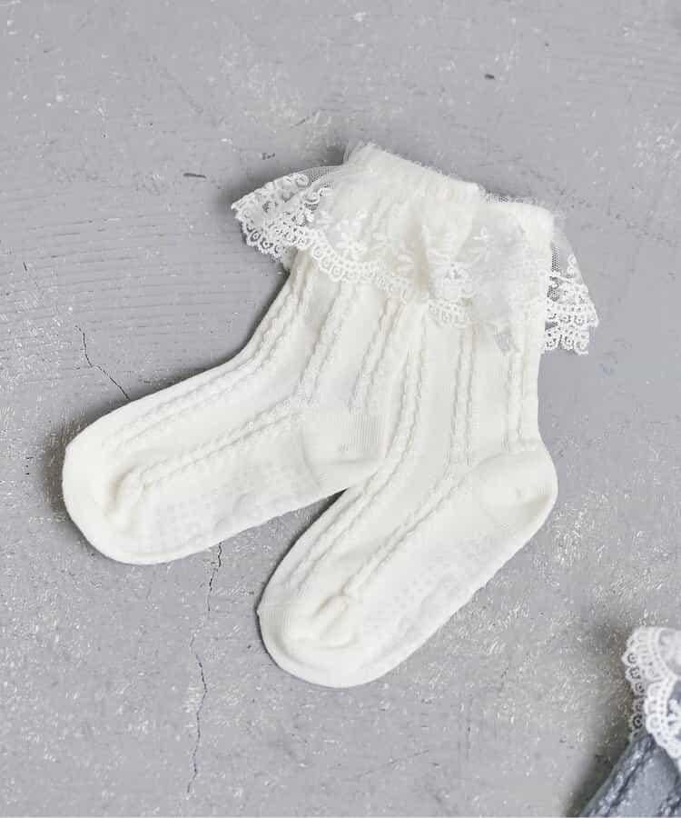 波浪花邊蕾絲襪