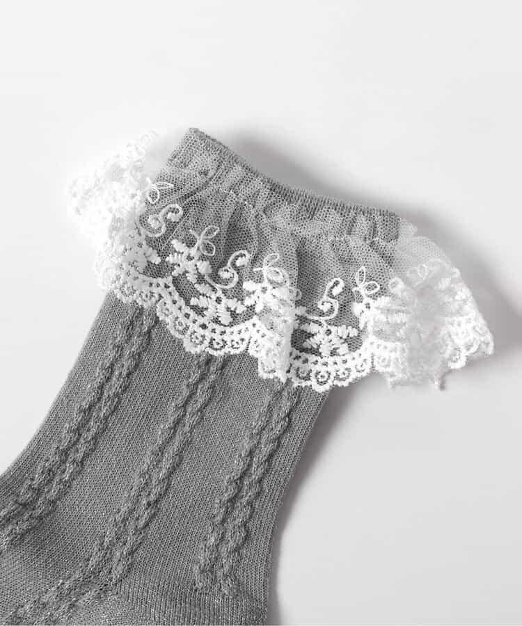 波浪花邊蕾絲襪