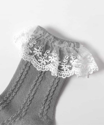 波浪花邊蕾絲襪