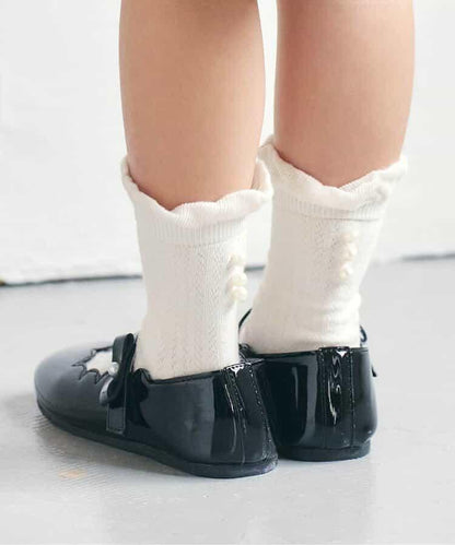 珍珠裝飾圓領襪