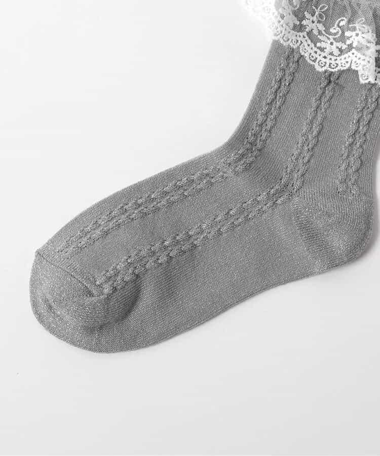 波浪花邊蕾絲襪
