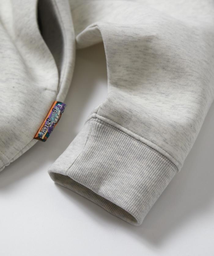 寬鬆版型抽繩針織面料單點logo拉鍊連帽衛衣