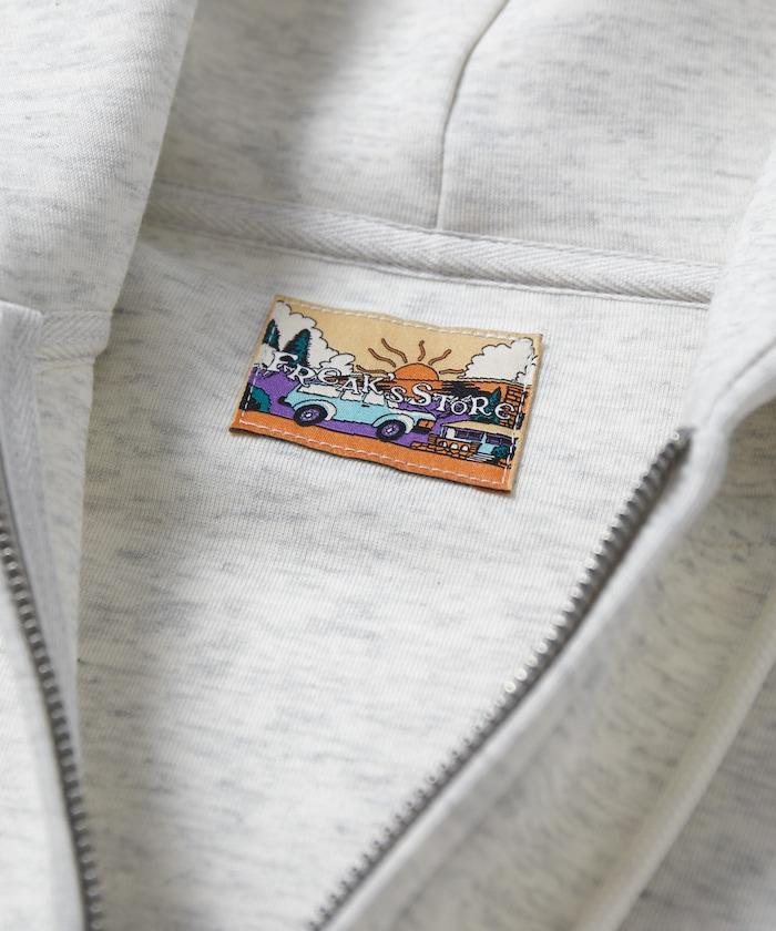 寬鬆版型抽繩針織面料單點logo拉鍊連帽衛衣