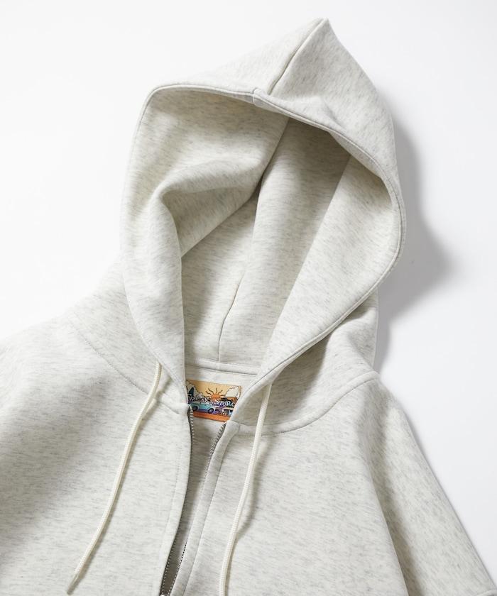 寬鬆版型抽繩針織面料單點logo拉鍊連帽衛衣