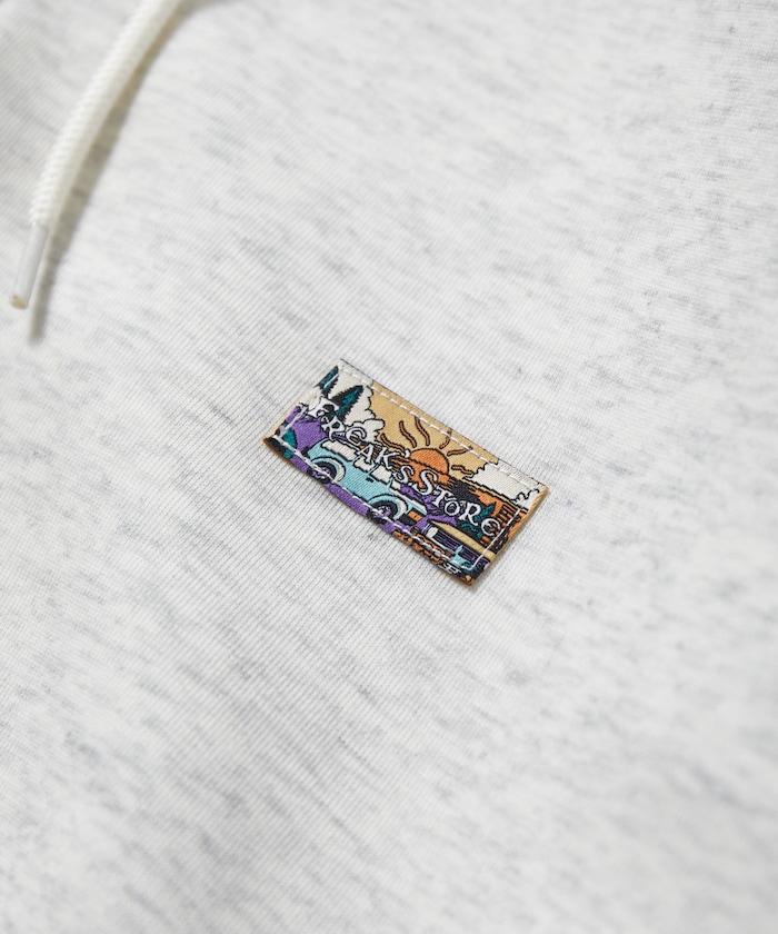 寬鬆版型抽繩針織面料單點logo拉鍊連帽衛衣