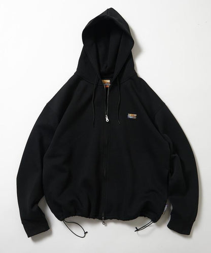 寬鬆版型抽繩針織面料單點logo拉鍊連帽衛衣