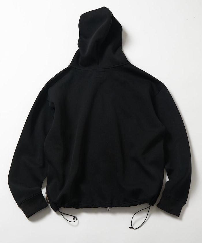 寬鬆版型抽繩針織面料單點logo拉鍊連帽衛衣