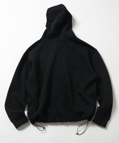 寬鬆版型抽繩針織面料單點logo拉鍊連帽衛衣