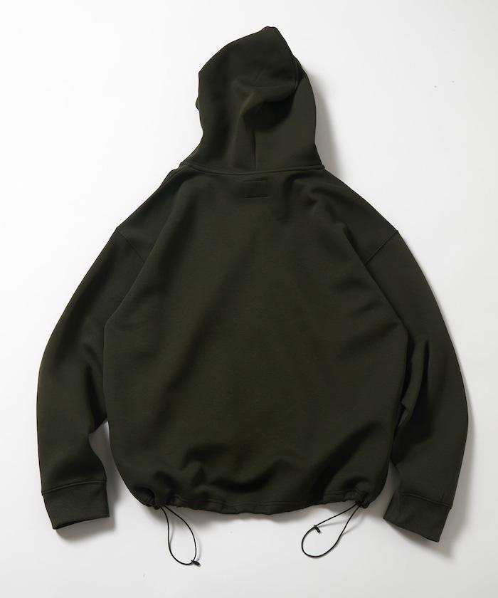 寬鬆版型抽繩針織面料單點logo拉鍊連帽衛衣