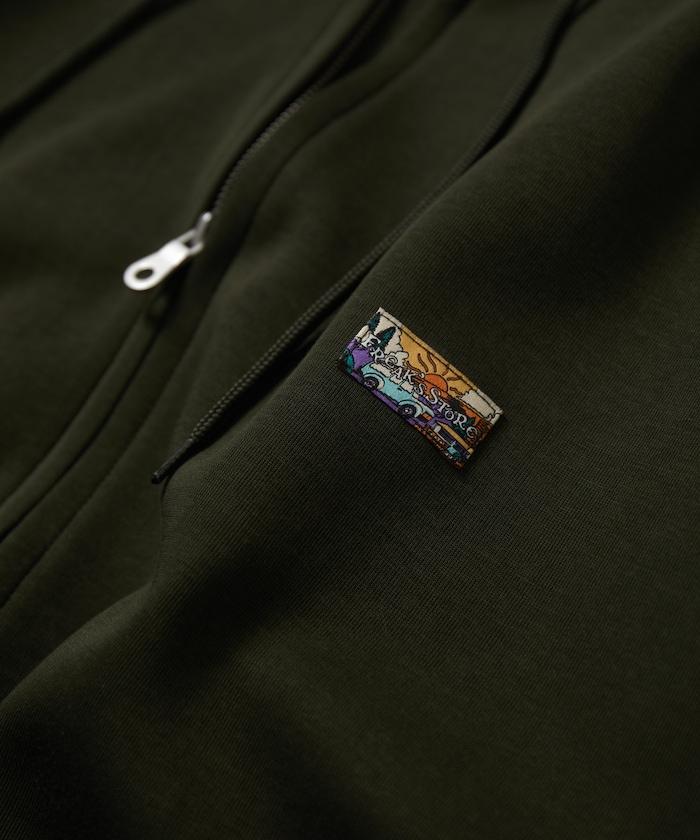 寬鬆版型抽繩針織面料單點logo拉鍊連帽衛衣