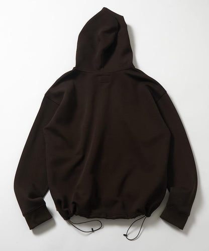 寬鬆版型抽繩針織面料單點logo拉鍊連帽衛衣