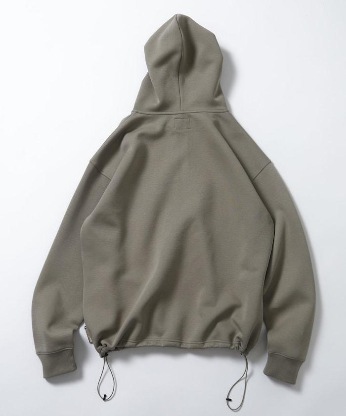 寬鬆版型抽繩針織面料單點logo拉鍊連帽衛衣