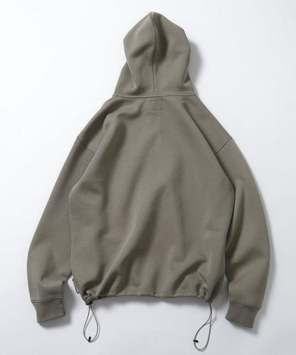 寬鬆版型抽繩針織面料單點logo拉鍊連帽衛衣