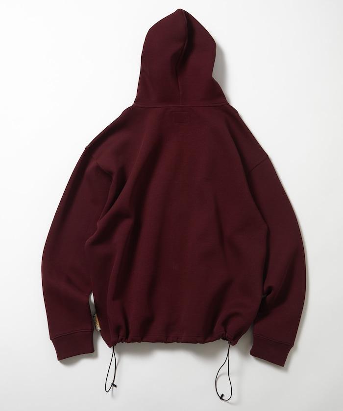 寬鬆版型抽繩針織面料單點logo拉鍊連帽衛衣