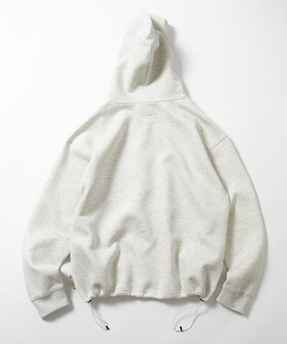 寬鬆版型抽繩針織面料單點logo拉鍊連帽衛衣