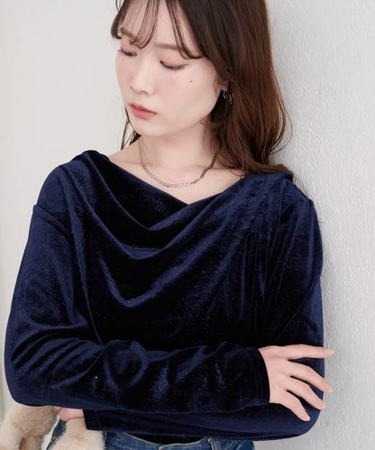 亮片天鵝絨垂墜感套頭衫