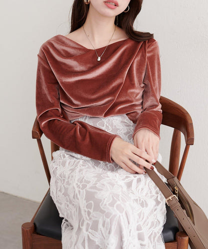 亮片天鵝絨垂墜感套頭衫