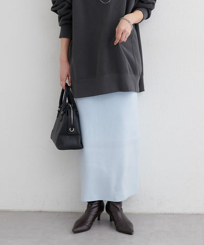 羊絨感羅紋針織半身裙