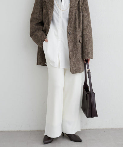 羊絨觸感羅紋針織褲