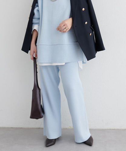 羊絨觸感羅紋針織褲