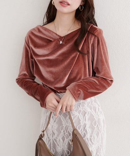 亮片天鵝絨垂墜感套頭衫