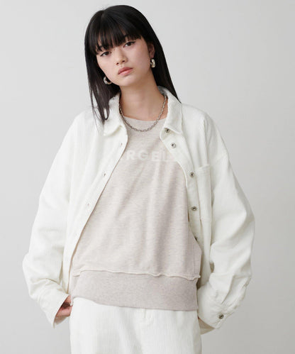 前後兩穿插肩袖字母印花衛衣