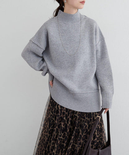 羊絨觸感雙面提花針織套頭衫