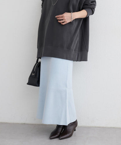 羊絨感羅紋針織半身裙