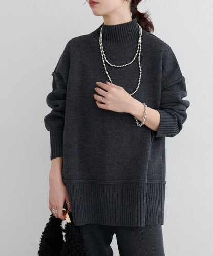 羊絨觸感雙面提花針織套頭衫