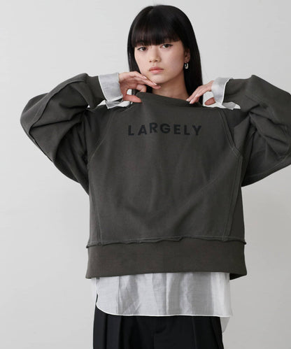 前後兩穿插肩袖字母印花衛衣