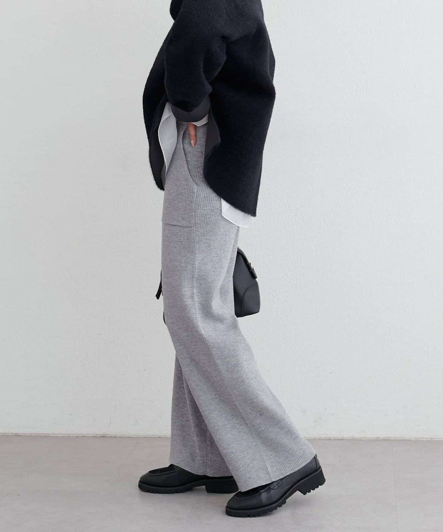 羊絨觸感羅紋針織褲