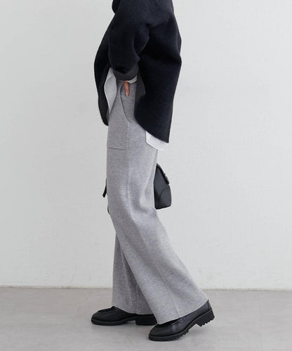 羊絨觸感羅紋針織褲