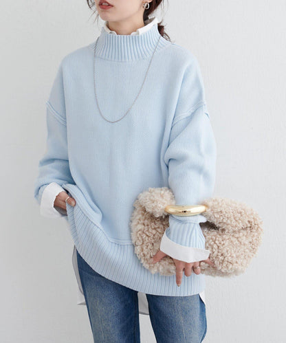 羊絨觸感雙面提花針織套頭衫